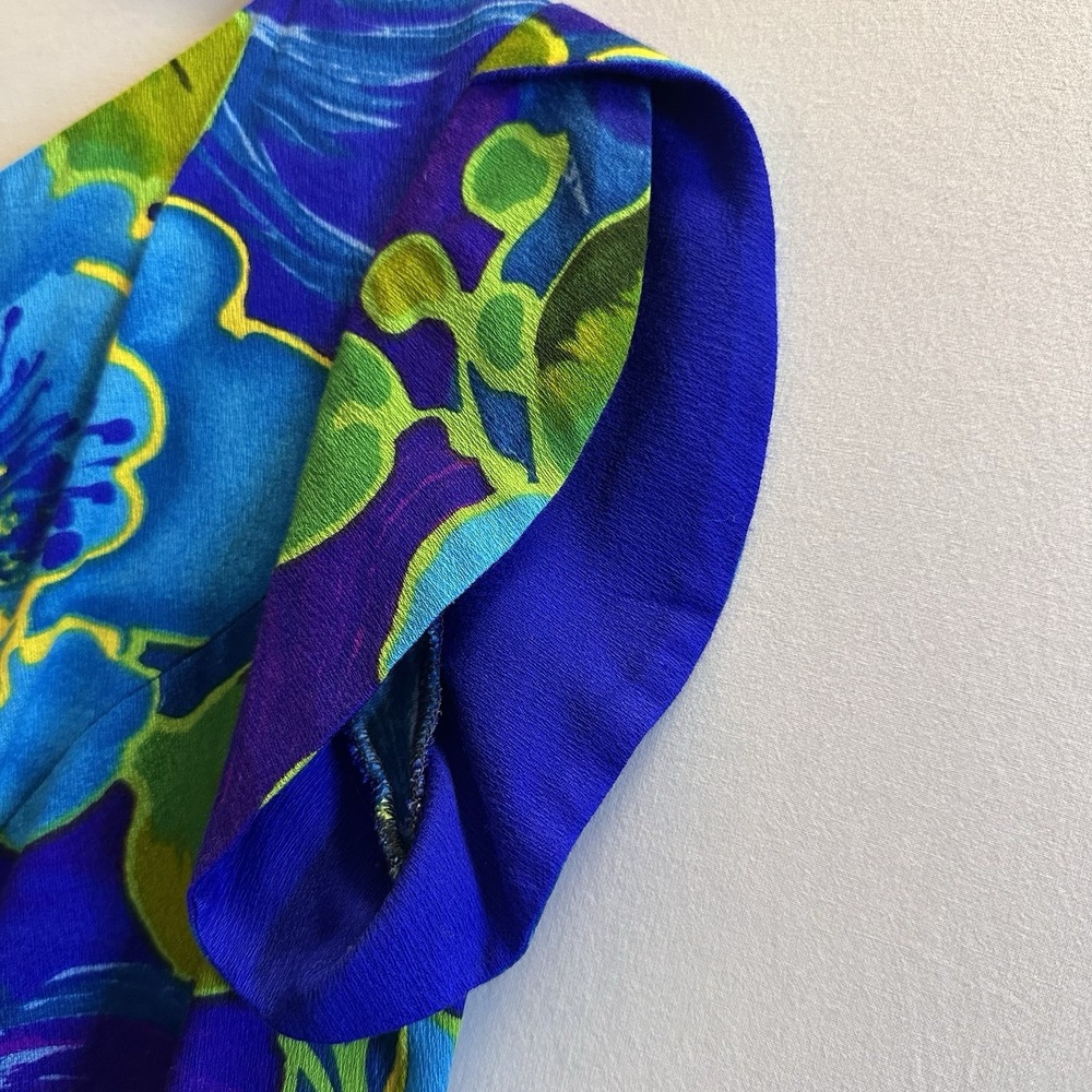 Vintage Sears Hawaiian Fashions Tropical Floral Barkcloth Long Maxi Dress‎ Sz 10 - Picture 7 of 16